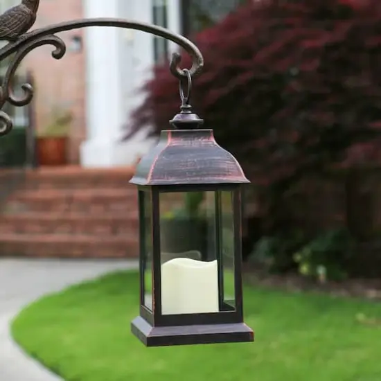 Kate Aspen&reg; 12" LED Vintage Manchester Decorative Copper Lantern {5}