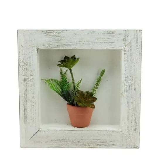 12" Mixed Succulent Plants in a Pot, 3-D Wall Art D&eacute;cor {1}