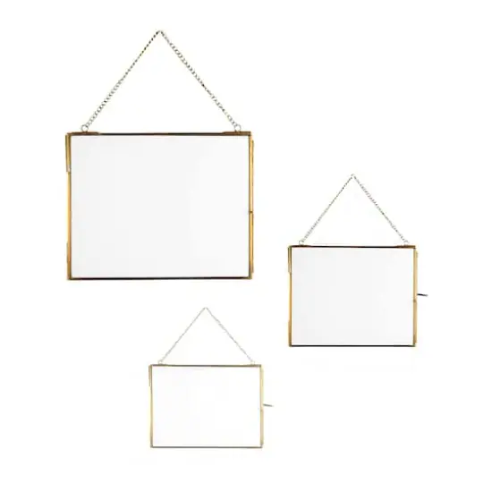 Hello Honey&reg; 3 Pack Gold Brass Hanging Photo Frame {8}