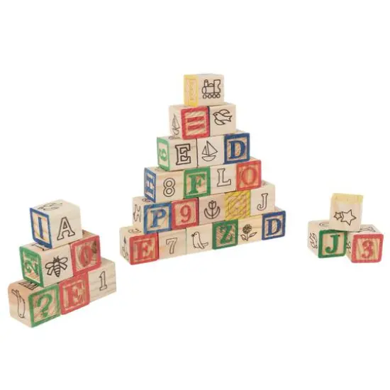 Toy Time ABC & 123 Wooden Blocks Set {4}