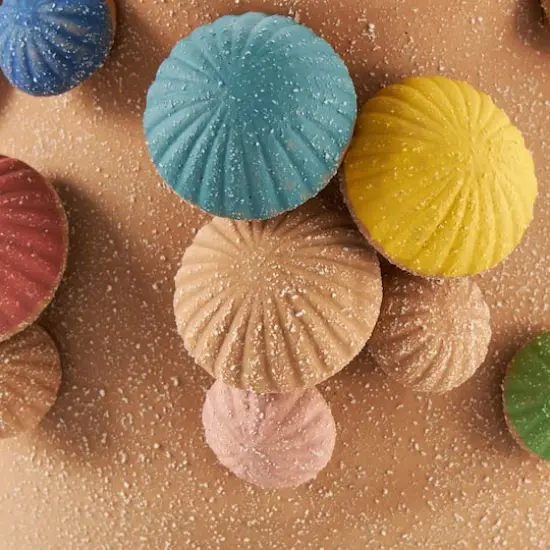 10" Brown with Multicolor Mushrooms & White Speckles Wide Ceramic Decorative Vase {4}