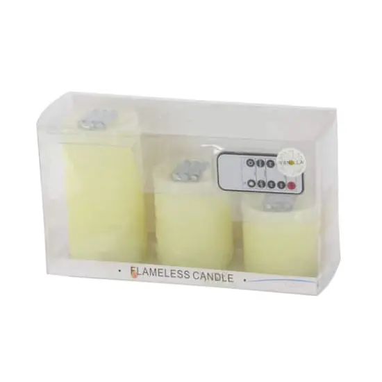 Cream Traditional Resin Flameless Candle Set {5}