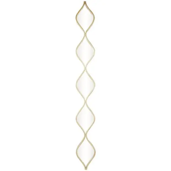 Gold Metal Slim Stacked Chain 5 Layer Wall Mirror with Tear Drop Pattern 7" x 1" x 59" {1}