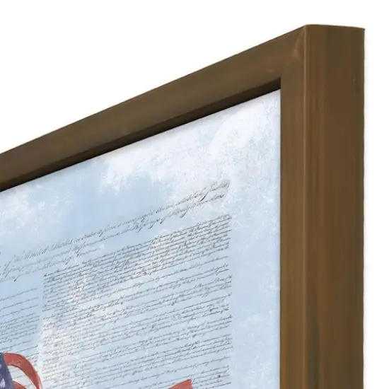 24" Flag Constitution Framed Print Brown Frame {4}
