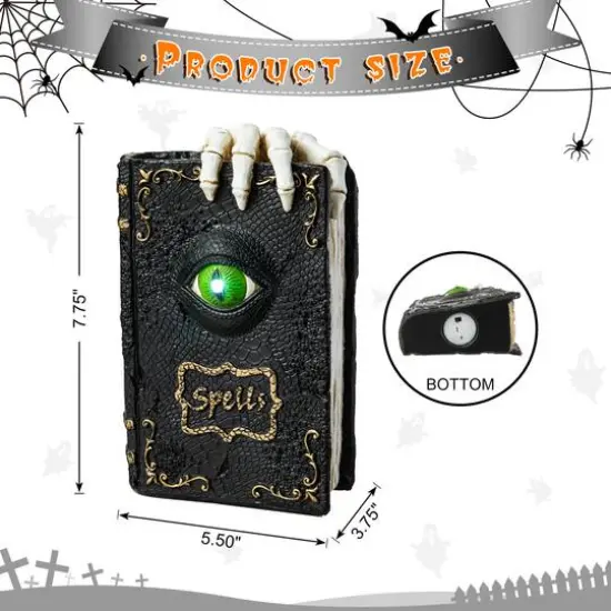 Glitzhome&reg; 8" Lighted Halloween Ghostbuster Book {9}