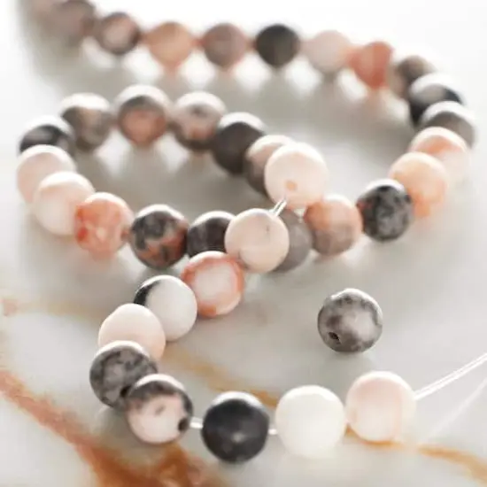 Pink & Gray Mix Agate Round Beads, 6mm by Bead Landing&trade; {3}