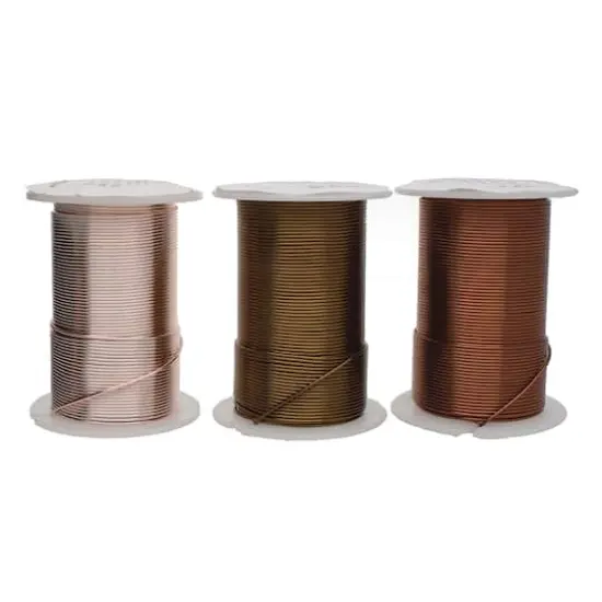 The Beadsmith&reg; 16 Gauge Wire Elements&trade; Tarnish Resistant Medium Temper Antique Copper, Vintage Bronze & Rose Gold Wire, 6ct. {3}