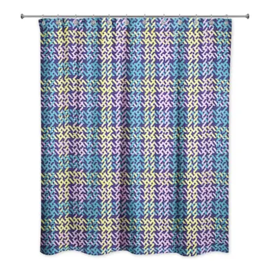 Plaid Shower Curtain Navy {1}