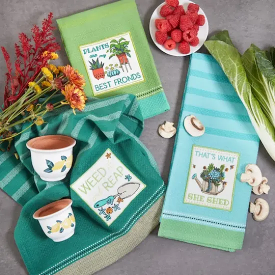 Assorted Weed It Embellished Dishtowel (Set of 3) {6}