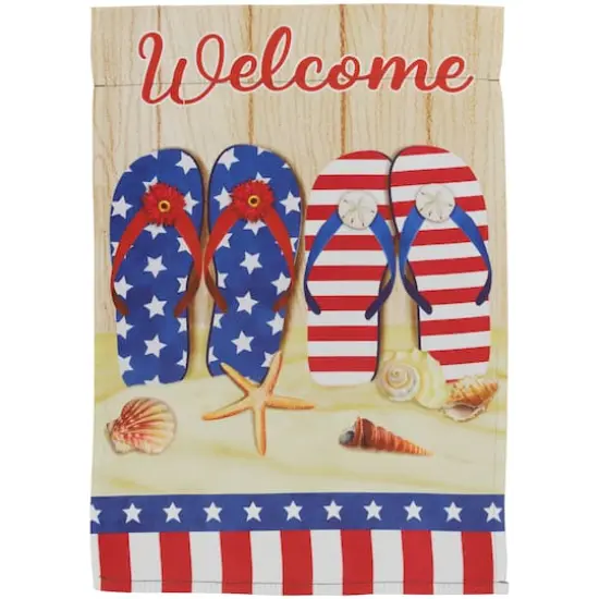 18" Sandy Beach Welcome Stars & Stripes Patriotic Garden Flag {1}