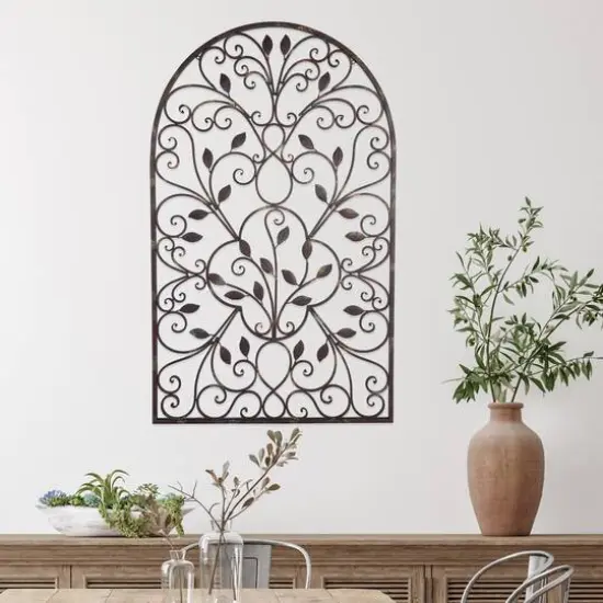 Hastings Home 49" Iron Arched Window Panel Wall D&eacute;cor {3}