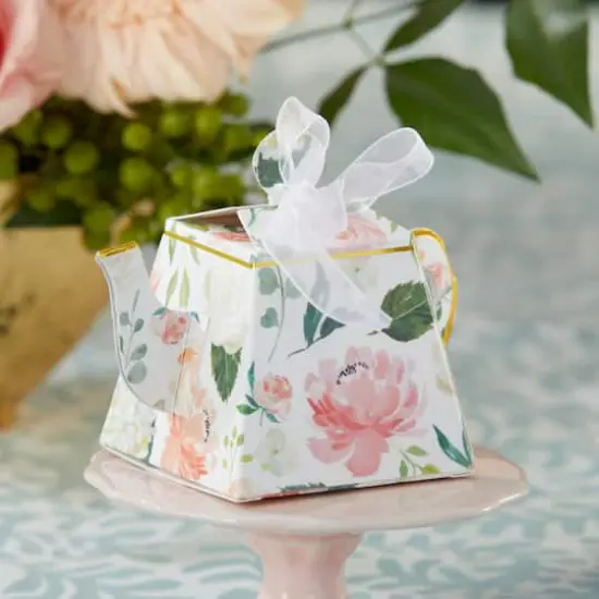 Kate Aspen&reg; Brunch Floral Teapot Favor Box Set, 24ct. {4}