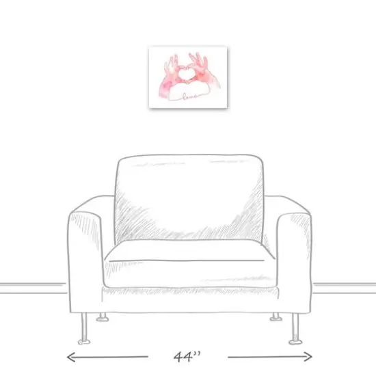 Love Heart Hands 11" x 14" Canvas Wall Art {6}