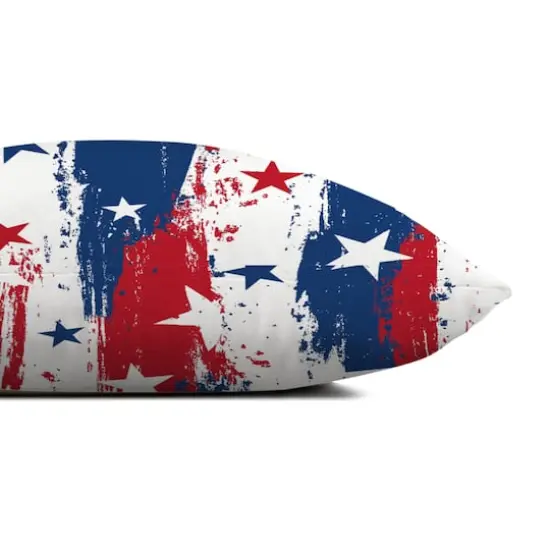18" Distressed Stars & Stripes Indoor Outdoor Pillow {6}