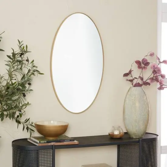 Gold Contemporary Wall Mirror, 18" x 1" x 32" {7}