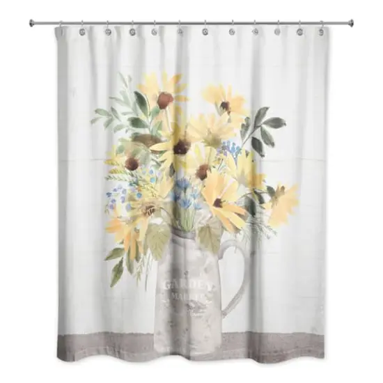 Pitcher of Sunflowers Market 71" x 74" Shower Curtain {3}
