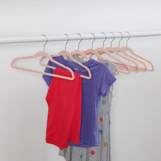 Honey Can Do Pink Slim Profile Rubber Kids Hangers, 10ct. {3}