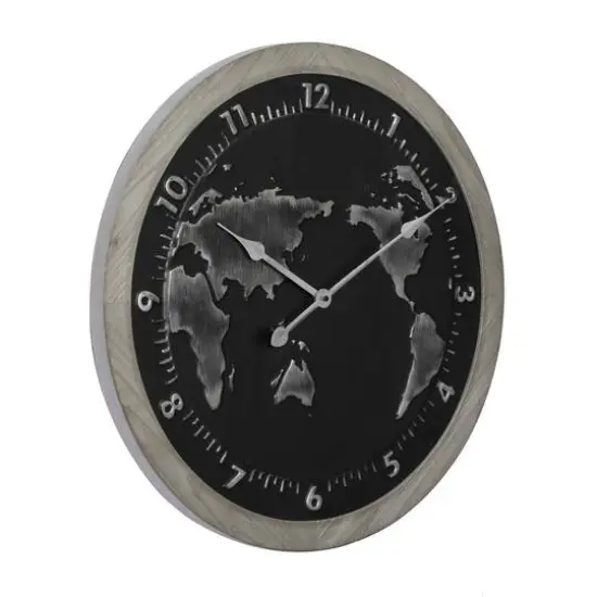 Black Vintage Metal Wall Clock, 25" x 25" {3}