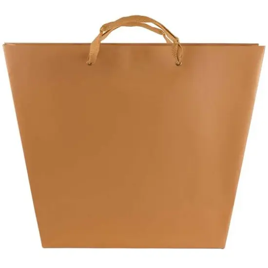 JAM Paper Metallic Copper Matte Trapezoid Gifts Bags, 100ct. {3}