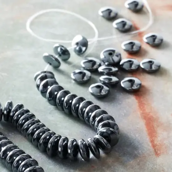 Rondelle Hematite Stone Beads, 8mm by Bead Landing&trade; {3}