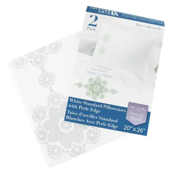 Leisure Arts&reg; Lace Pillowcase Stamped Cross Stitch Kit {4}