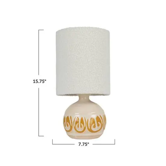 Hello Honey&reg; 15.75" Yellow & Cream Sunlit Embossed Stoneware Table Lamp, 2ct. {10}