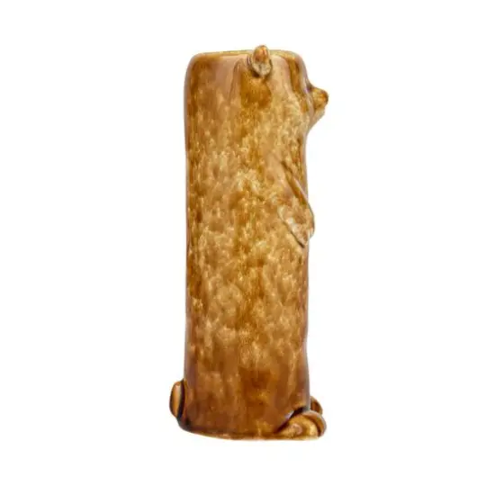 Hello Honey&reg; 7" Brown Reactive Crackle Glaze Stoneware Bear Vase {9}