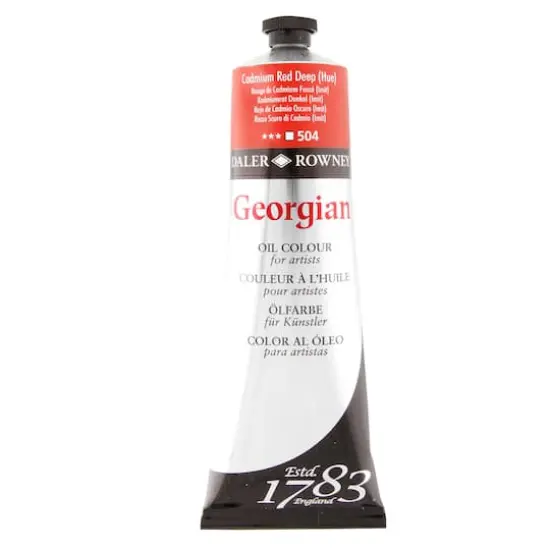 Daler-Rowney&reg; 225mL Georgian Oil Paint Cadmium Deep Red Hue {1}