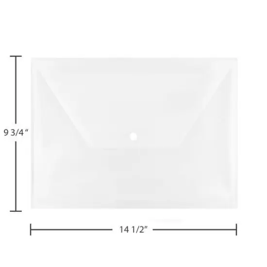 JAM Paper 9.75" x 14.5" Plastic Snap Closure Envelopes, 12ct. Clear {7}