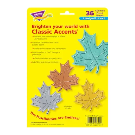 Trend Enterprises&reg; I Heart Metal Leaves Classic Accents&reg; Variety Pack, 3 Packs of 36 {4}