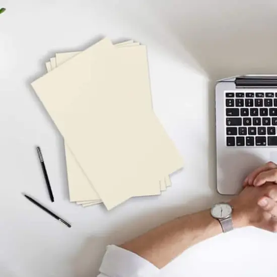 JAM Paper 11'' x 17'' 67lb. Vellum Bristol Cardstock, 50 Sheets Creme {4}