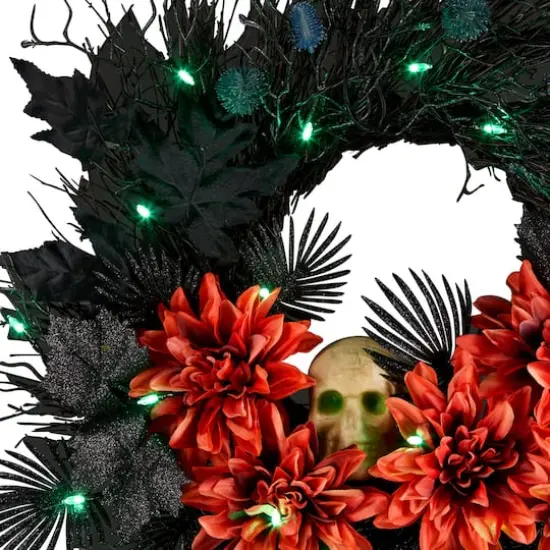24" Boo-tiful Halloween Skill Pre-Lit LED Wreath {4}