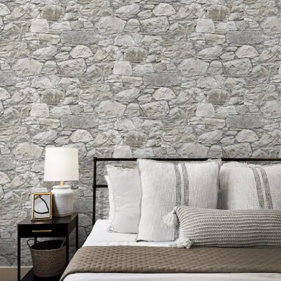 Surface Style Stone's Throw Peel & Stick Wallpaper Flax {5}