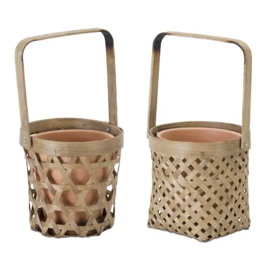 5" Tan Basket & Pot Holder Set {3}
