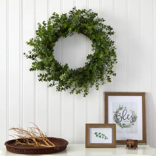 24'' Green Eucalyptus Wreath {4}