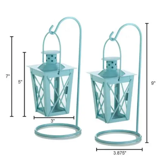 9'' Baby Blue Hanging Railroad Lantern, 2ct.  {4}