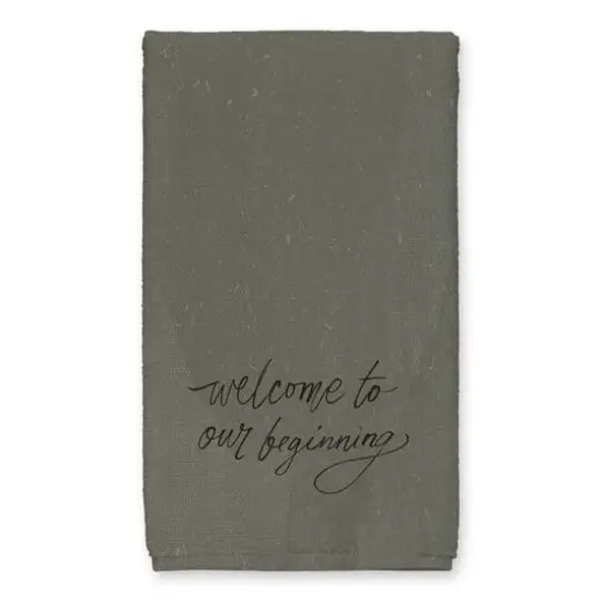 Welcome to Our Beginning Tea Towel Set Forest Green {3}