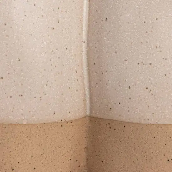 Hello Honey&reg; 6.25" White & Beige 2-Tone Stoneware Vase with Reactive Glaze {6}