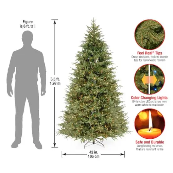 6.5ft. Pre-Lit Frasier Grande Artificial Christmas Tree, Dual Color&reg; LED Lights {6}