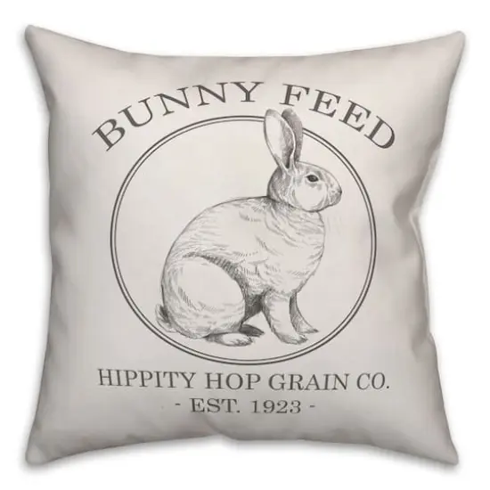 Bunny Feed Hippity Hop Grain Co. Throw Pillow {1}