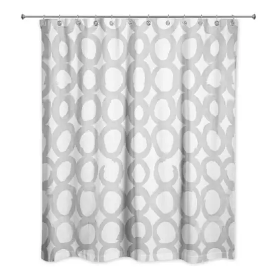 Gray Watercolor Circle Shower Curtain {1}