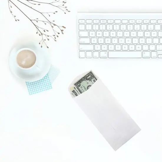 JAM Paper 3.5" x 6.5" White Coin Business Envelopes {4}