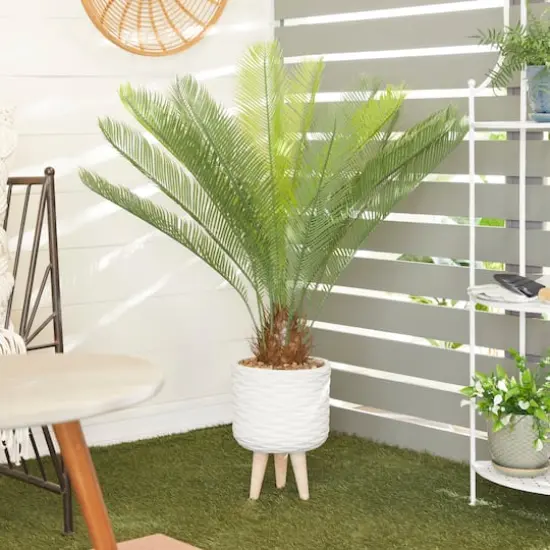 3.5ft. Potted Green Plastic Modern Artificial Foliage {8}