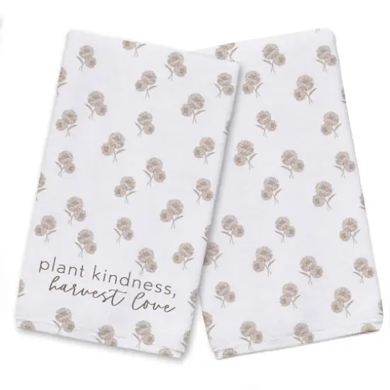Plant Kindness Harvest Love Tea Towel Set White {1}