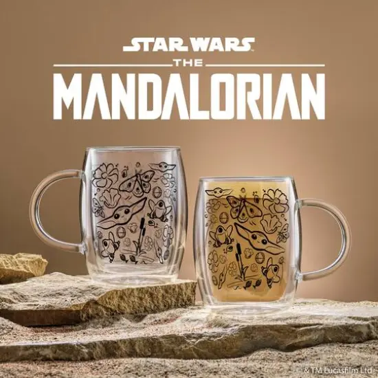 JoyJolt&reg; Star Wars&shy;&shy;&trade; 13.5oz. Mandalorian The Child All Around Glass Mug Set, 2ct. {6}