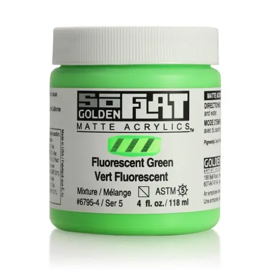 Golden&reg; SoFlat Matte Acrylic Paint, 4oz. Fluorescent Green {1}