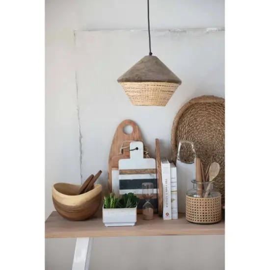 Hello Honey&reg; Decorative Handwoven Oval Seagrass and Rattan Trays with Handles Set {7}