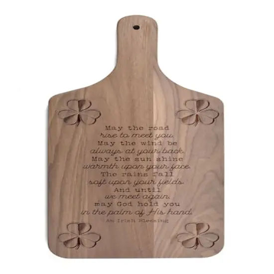 Irish Blessing Walnut Paddle Cutting Board {1}