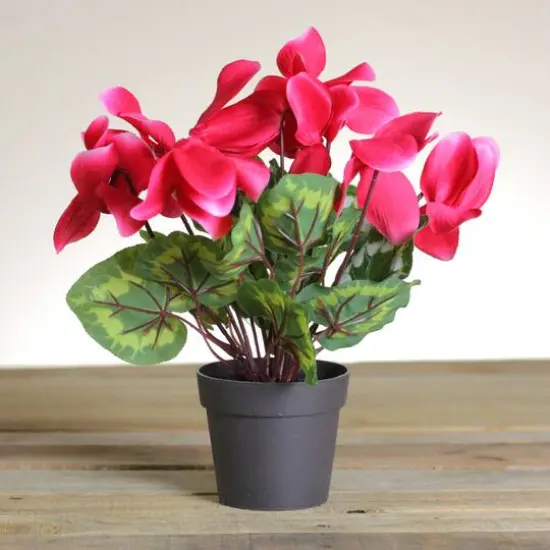 12" Artificial Red Hedychium Coronarium with Brown Pot {3}