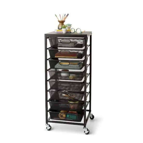Metro 8-Drawer Rolling Cart by Simply Tidy&reg; Black {4}